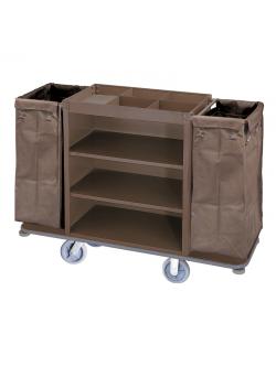 Service maid cart structure produced from steel enamel coffee color