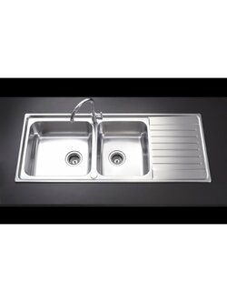 อ่างล้างจาน 2 หลุม 1 ที่พัก MEX รุ่น DLS200B (สเตนเลส สตีล)