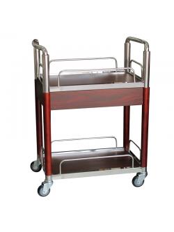 รถเข็นเครื่องดื่ม 2 ชั้น 2 แฮนด์ รถเข็นบริการ1401-008