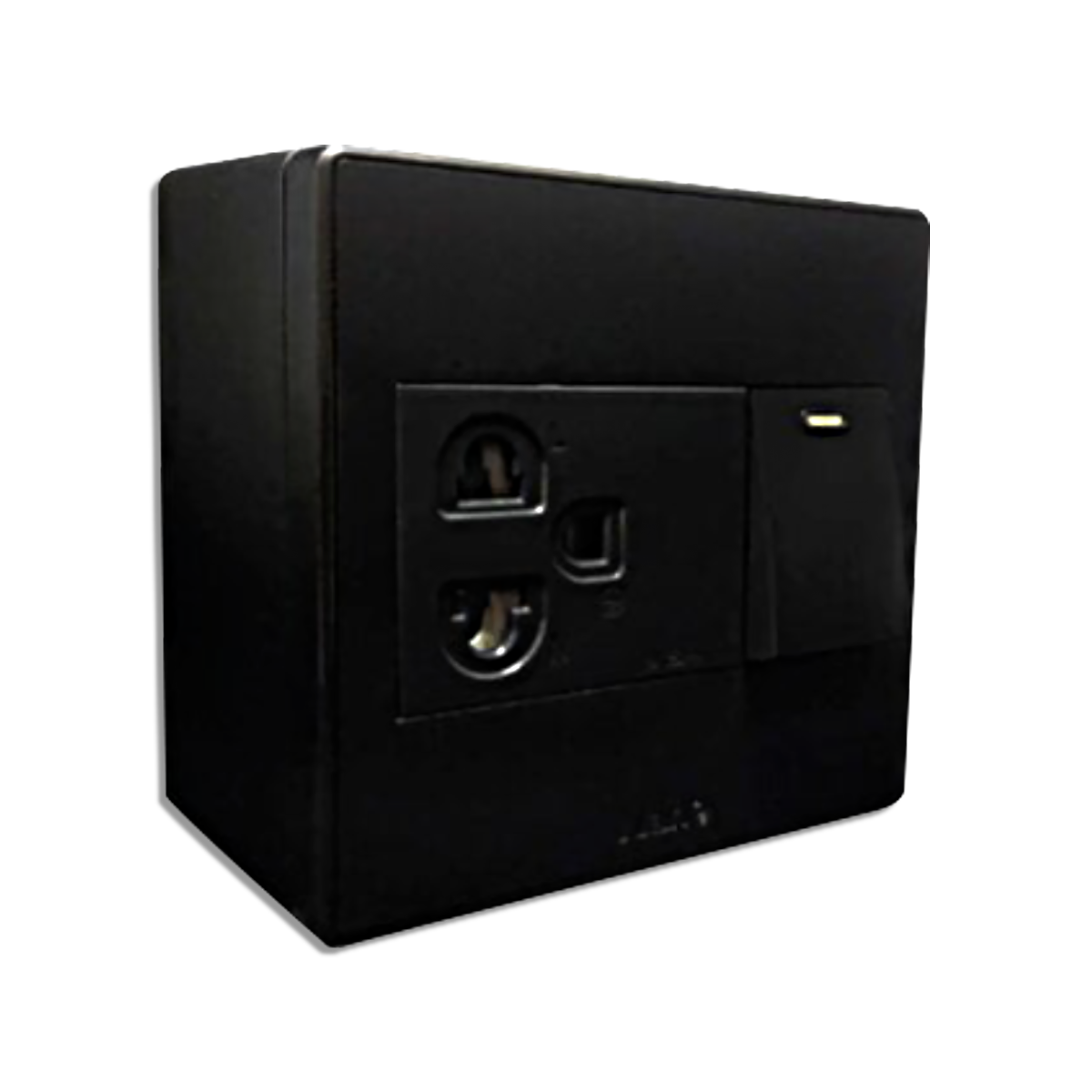 NANO ชุดฝา 3 ช่อง 1 สวิตช์ + ปลั๊กกราวด์เดี่ยว และบล็อกลอย 3*3 นิ้ว Classic series สีดำ รุ่น CS8615-BB (1 ชิ้น/กล่อง, 16 ชิ้น/กล่อง)