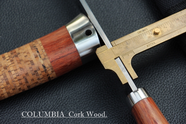 มีดใบตาย COLUMBIA CORK WOOD. ด้ามไม้ครอบสแตนเลสปัดเงา ด้ามไม้ก๊อก ขนาด 11 นิ้ว