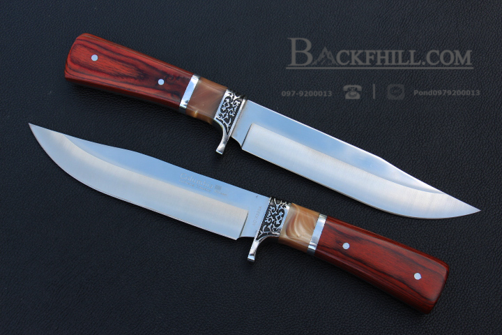 มีดใบตาย COLUMBIA รุ่น K325A ด้ามจับ ลายคลาสสิค ไม้อย่างดี พร้อมซองไนลอน