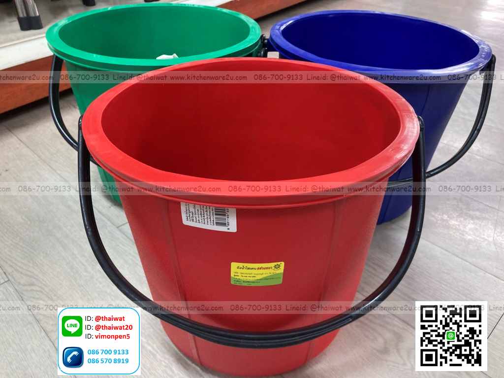 P11631 ถังน้ำ 2.5 แกลอน (27*27*22 cm) เนื้อเหนียว No.2.5OS ราคาขายส่งต่อ 1 โหล : 12 ใบ