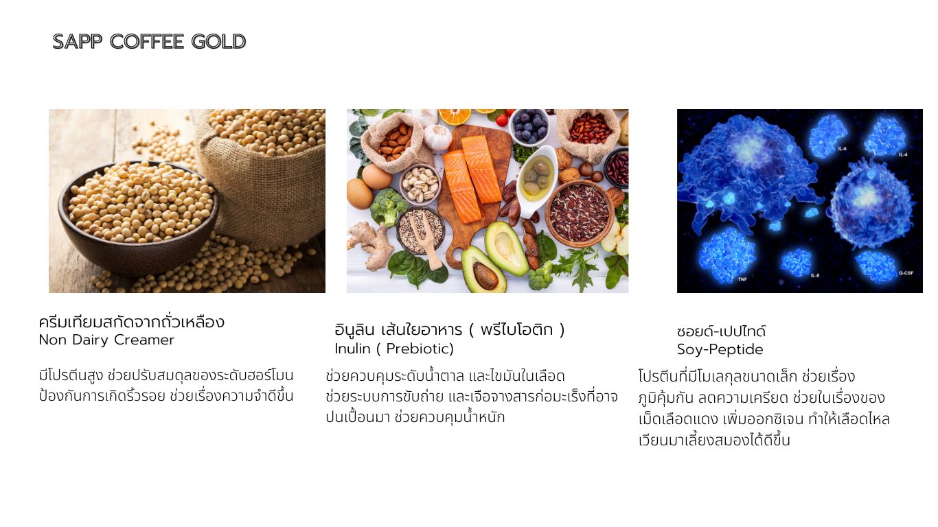 กาแฟเพื่อสุขภาพ,SAPP COFFEE GOLD,ช่วยกระชับสัดส่วน,ผอมเพรียว,ผิวพรรณสวยใส,ลดริ้วรอย,บำรุงสายตา,บำรุงสมอง,ป้องกันโรคหัวใจ,ป้องกันมะเร็ง,ขจัดไขมันส่วนเกิน,ลดคลอเลสเตอรอลในเลือด,ลดริ้วรอย,ควบคุมน้ำหนัก,สิว ฝ้า กระ,ผิวพรรณสดใส