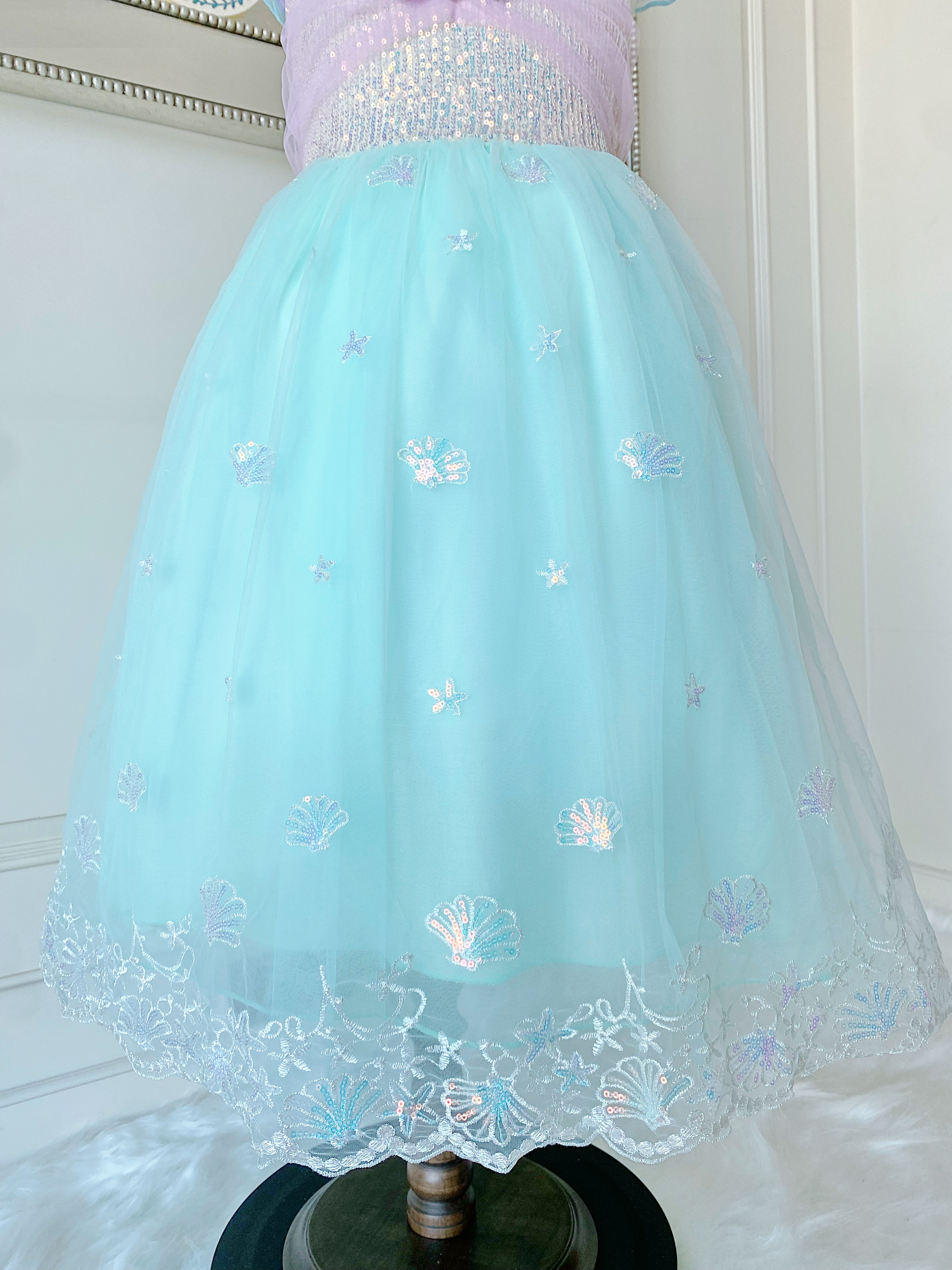 ชุดเจ้าหญิงแอเรียล รุ่นกระโปรงสั้น แขนกุด สวยหวานละมุน ใส่ออกงานได้เลย