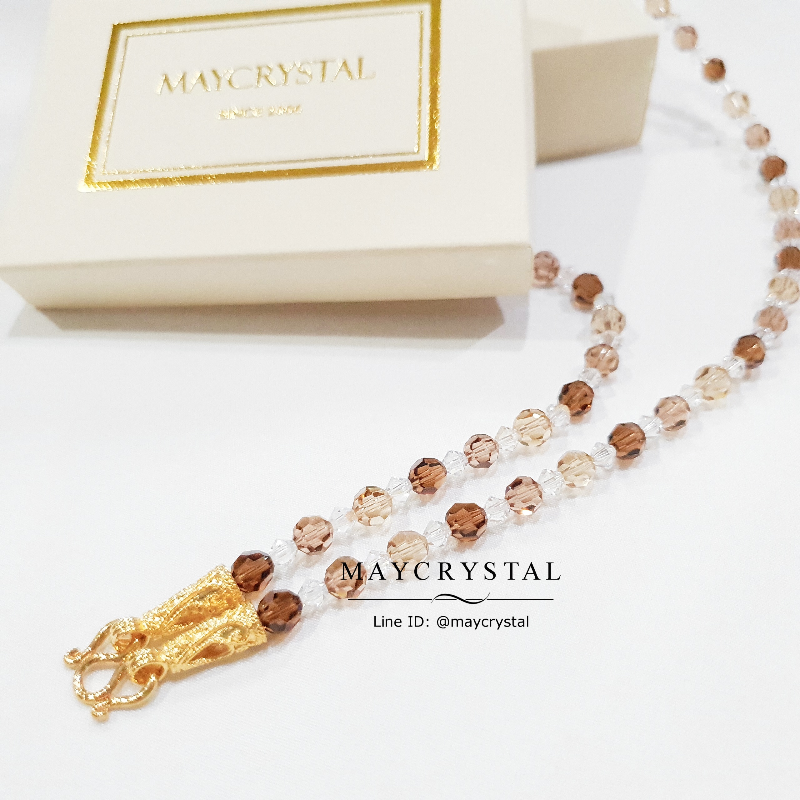สร้อยคอคล้องพระ คริสตัลแท้จากยุโรป (Embellished with Crystals from Austria)
