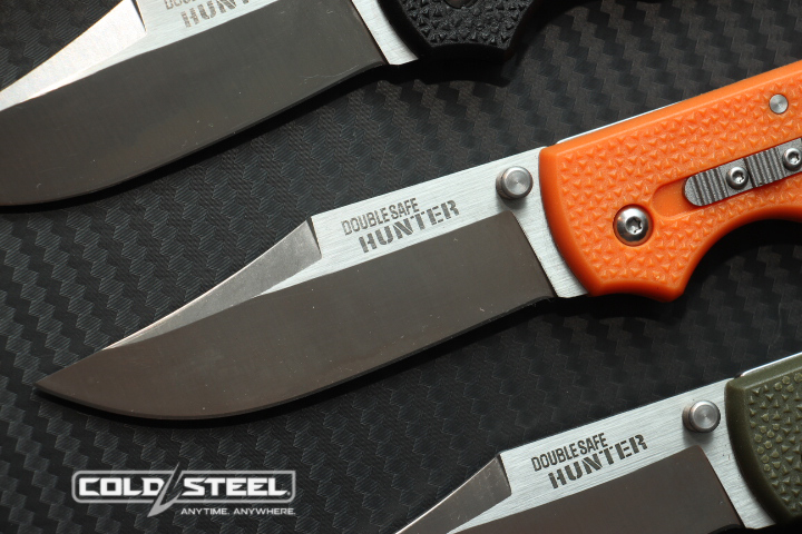 มีดพับนายพราน cold steel รุ่น DOUBLE SAFE HUNTER ใบมีด 8cr13 Mov ทรงโบวี ( AAA ) ด้ามส้ม