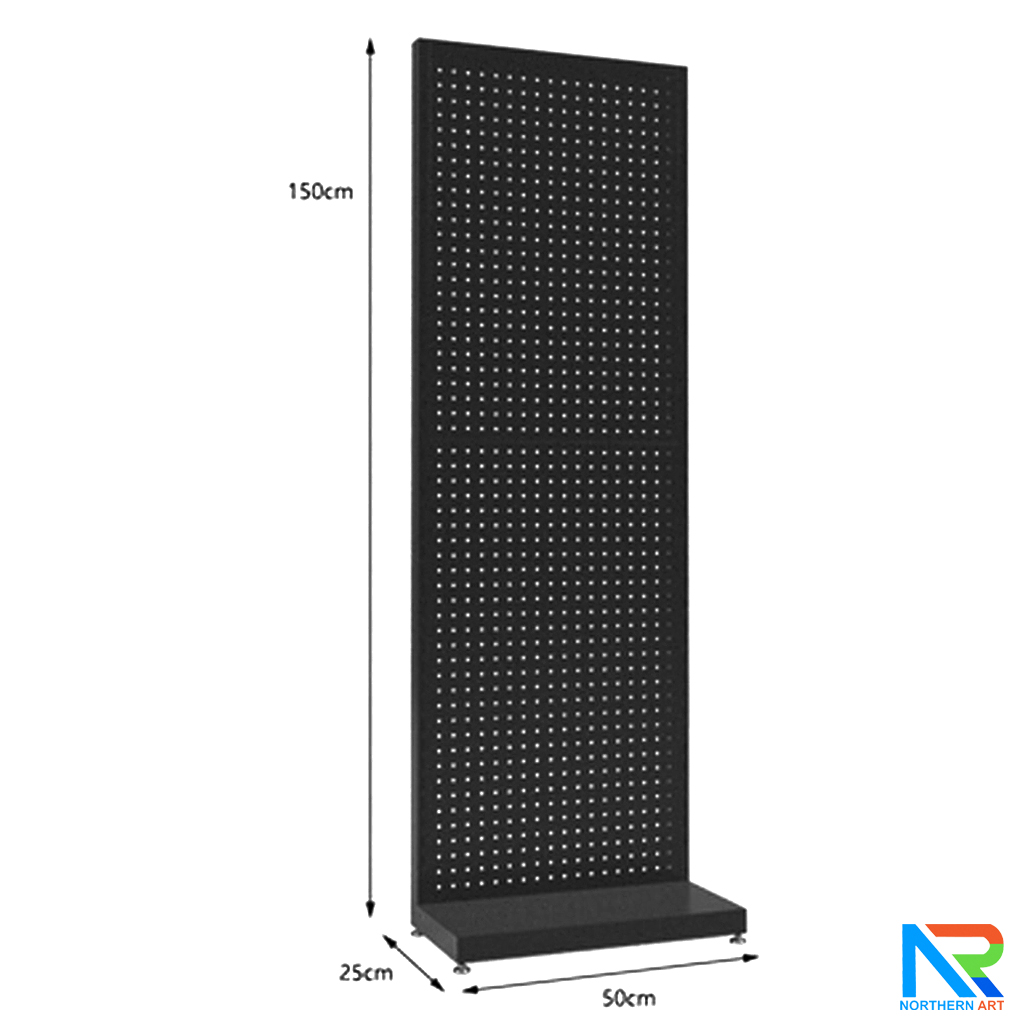 เช่าชั้นวางสินค้าเหล็ก ขนาด(W)50 x (D)25 x(H)150 cm. สีดำ ปรับจำนวนชั้นและขอแขวนได้ตามความต้องการ