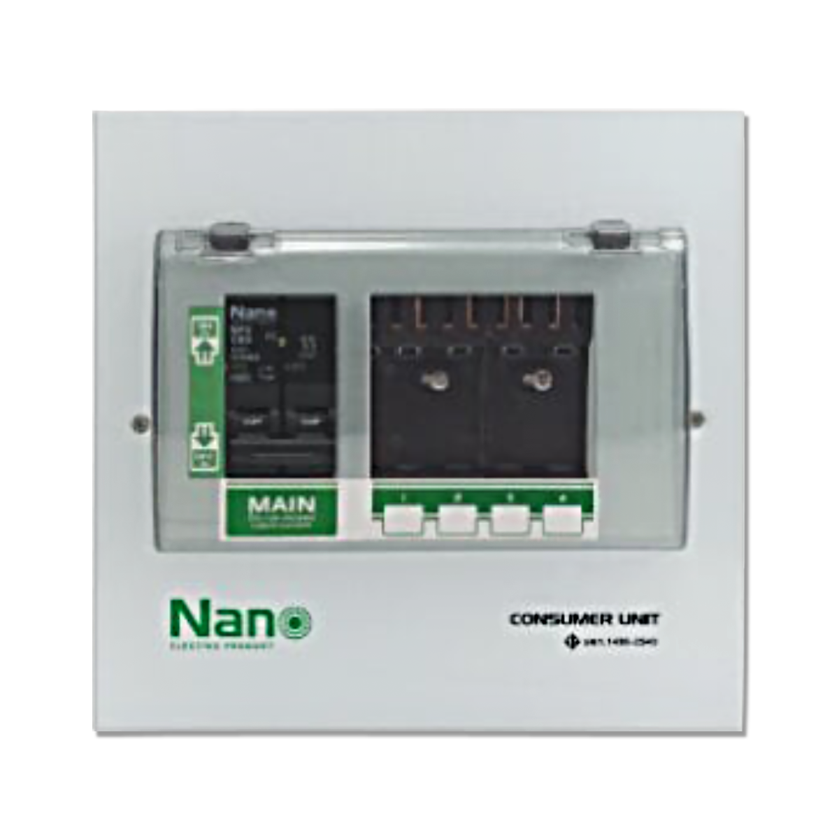 NANO ตู้คอนซูมเมอร์ยูนิต 4 ช่อง (ปลั๊กออน) พร้อมเมน MCB