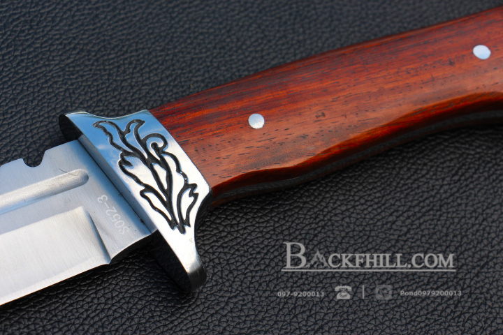 มีดใบตาย COLUMBIA รุ่นA052-3 ใบมีดทรงสปาตา ด้ามจับ ลายคลาสสิค ไม้อย่างดี พร้อมซองไนลอน