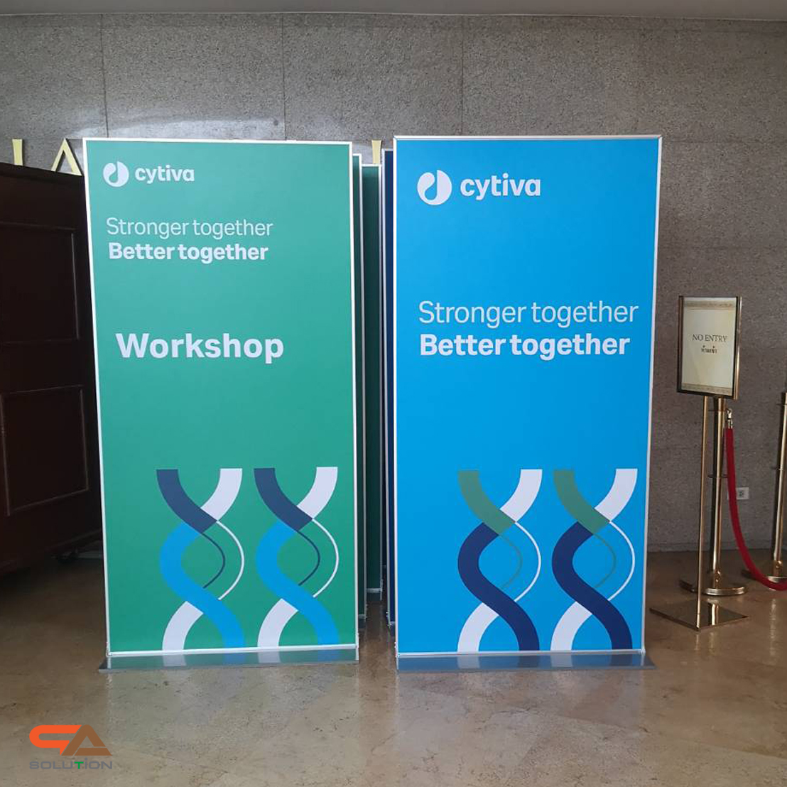 เช่าบอร์ดนิทรรศการ เช่าป้ายประชาสัมพันธ์ ขนาด 100x200 cm.โชว์งานพิมพ์ 2 ด้าน แข็งแรง มั่งคง พร้อมติดตั้งหน้างาน