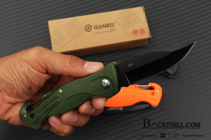 มีดพับ Ganzo กานโซ่ รุ่น G611 - OR / 420 Steel / ของแท้ 100%