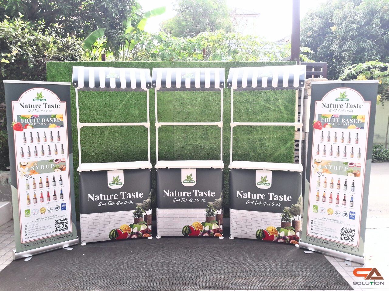 โต๊ะชงชิม บูธชงชิม รุ่นมีหลังคา ขนาด (W)78 x (D)40 x (H)185 cm.พร้อมชั้นวางของ หลังคา ถอดประกอบได้ พร้อมกระเป๋า 1 ใบ