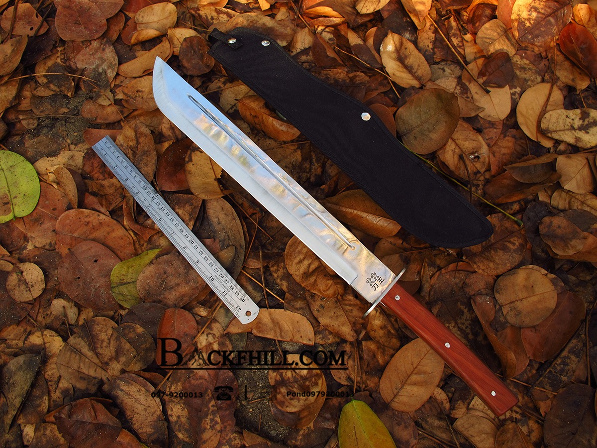 มีดดาบยาว Stainless Steel ทรงง้าวเทพกวนอู ยาว 25 นิ้ว พร้อมซองไนลอน