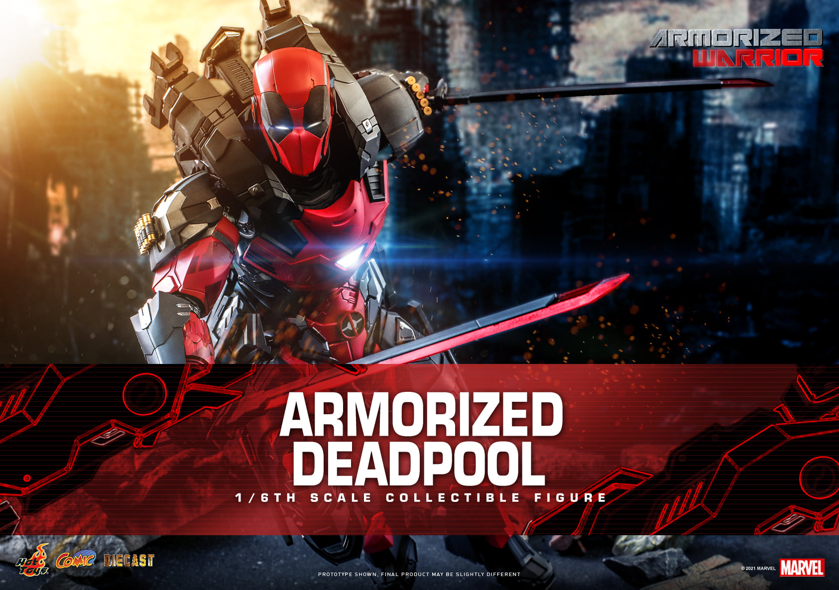 Hot Toys CMS09D42 1/6 Armorized Warrior - Armorized Deadpool (SE)