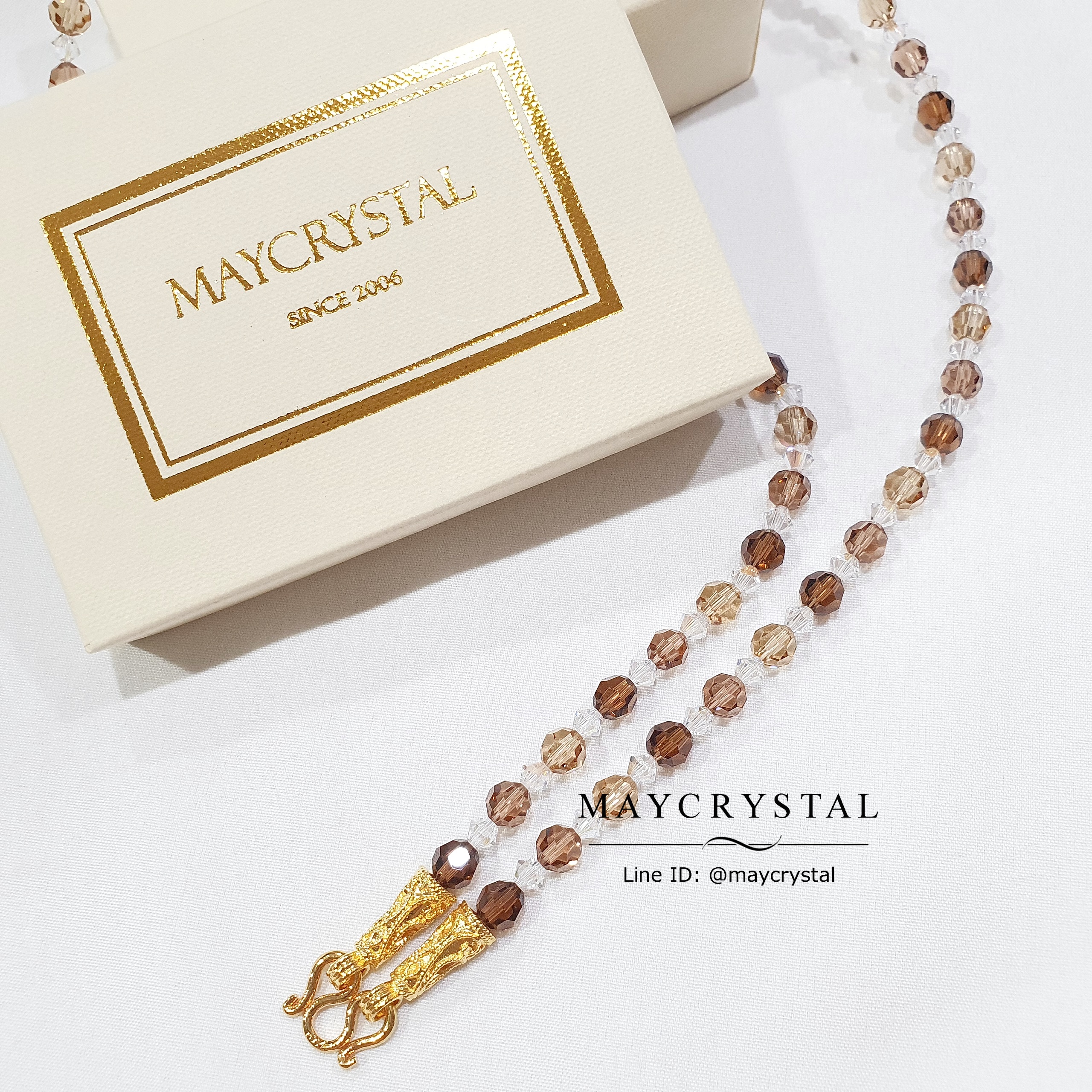 สร้อยคอคล้องพระ คริสตัลแท้จากยุโรป (Embellished with Crystals from Austria)