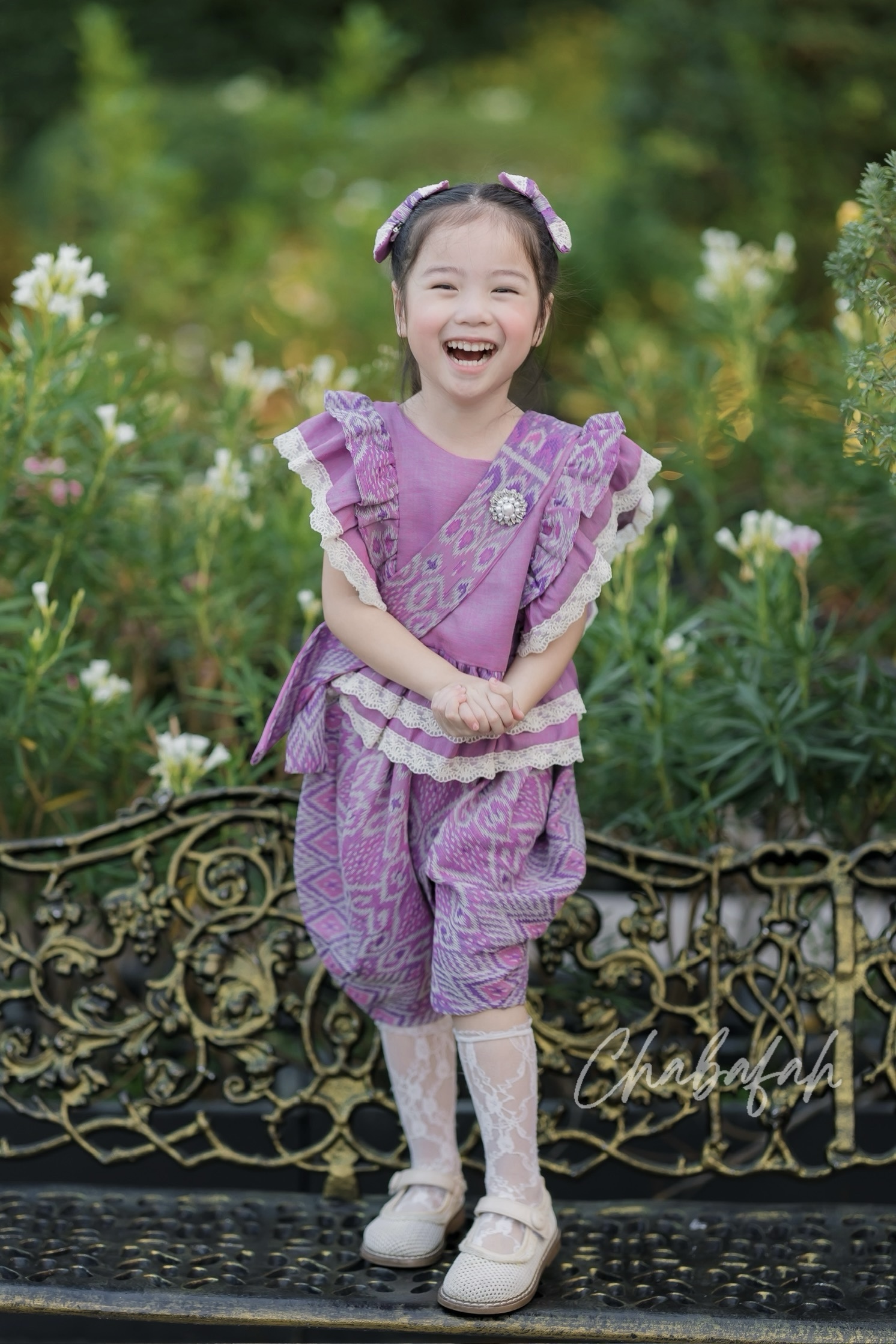 (เซต 4 ชิ้น) ชุดไทยแบรนด์ Chabafah รุ่น ศิรินภา สีชมพูกลีบบัว