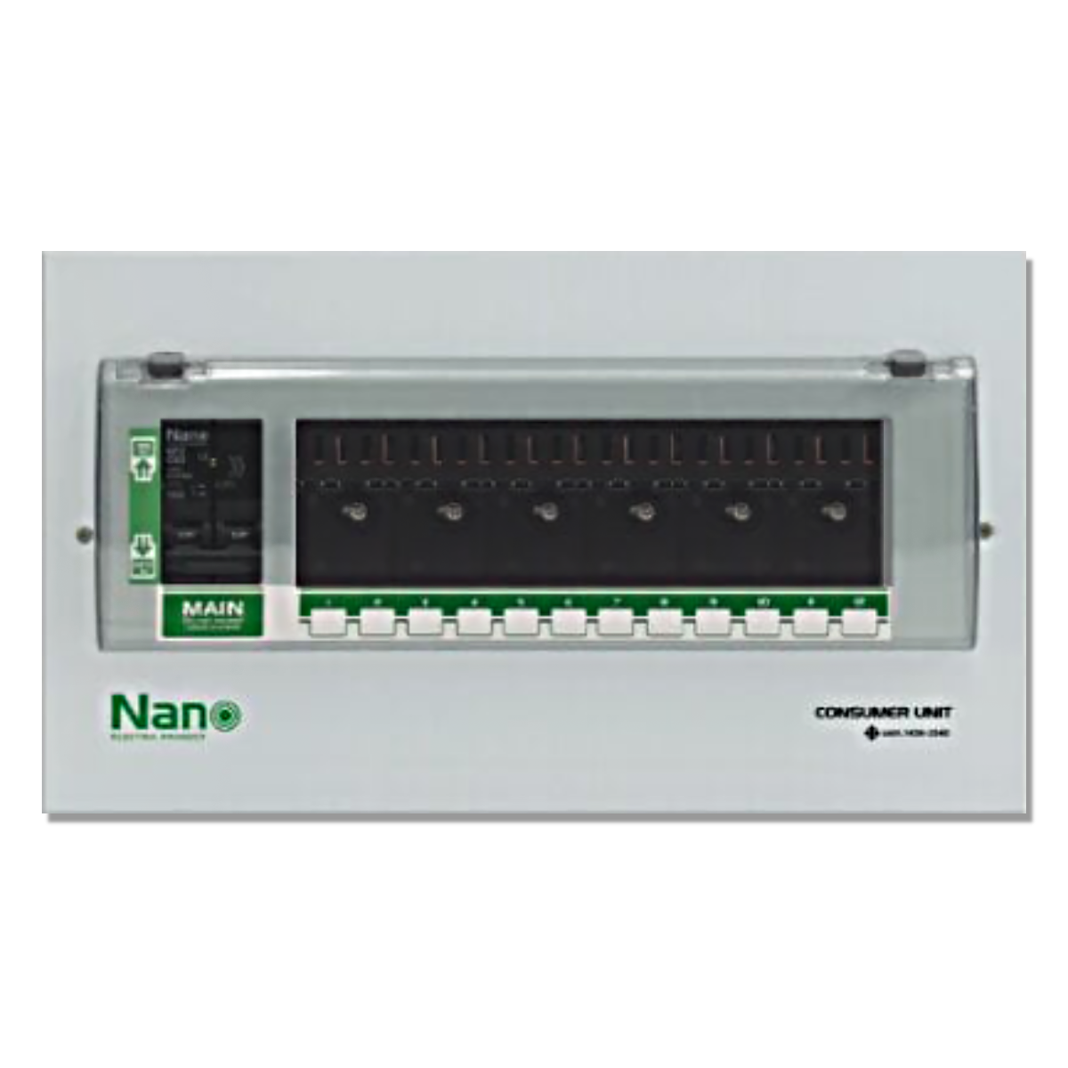 NANO ตู้คอนซูมเมอร์ยูนิต 12 ช่อง (ปลั๊กออน) พร้อมเมน MCB