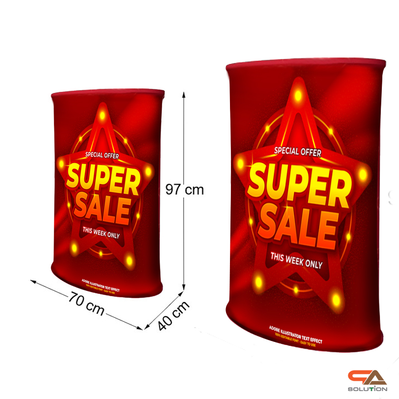 เคาน์เตอร์ผ้าออกบุธ รุ่น HYDROLIC ทรงวงรี TOPไม้สีดำ ขนาด (W)70 x (D)40 x (H) 97 cm. จัดเก็บง่าย พร้อมกระเป๋า 1 ใบ