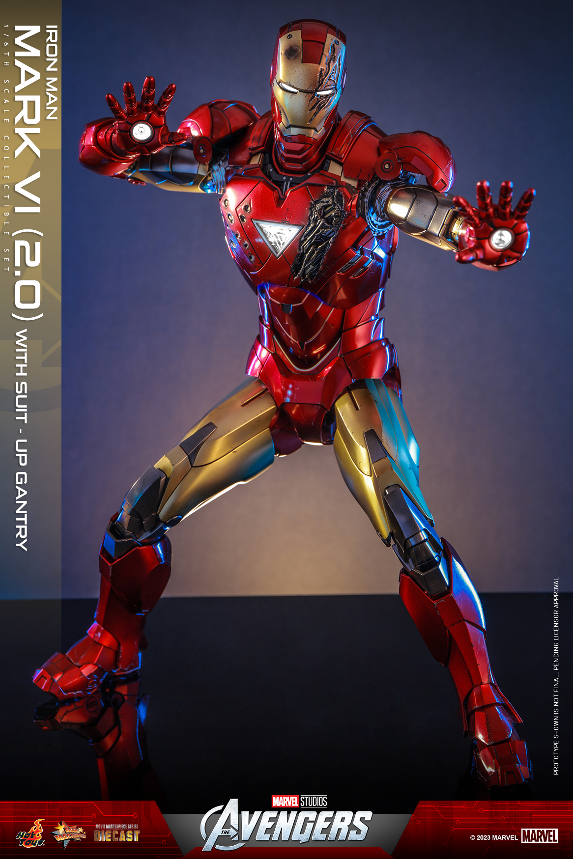 Hot Toys MMS688D53 1/6 The Avengers - Iron Man Mark VI (2.0) with Suit-Up Gantry