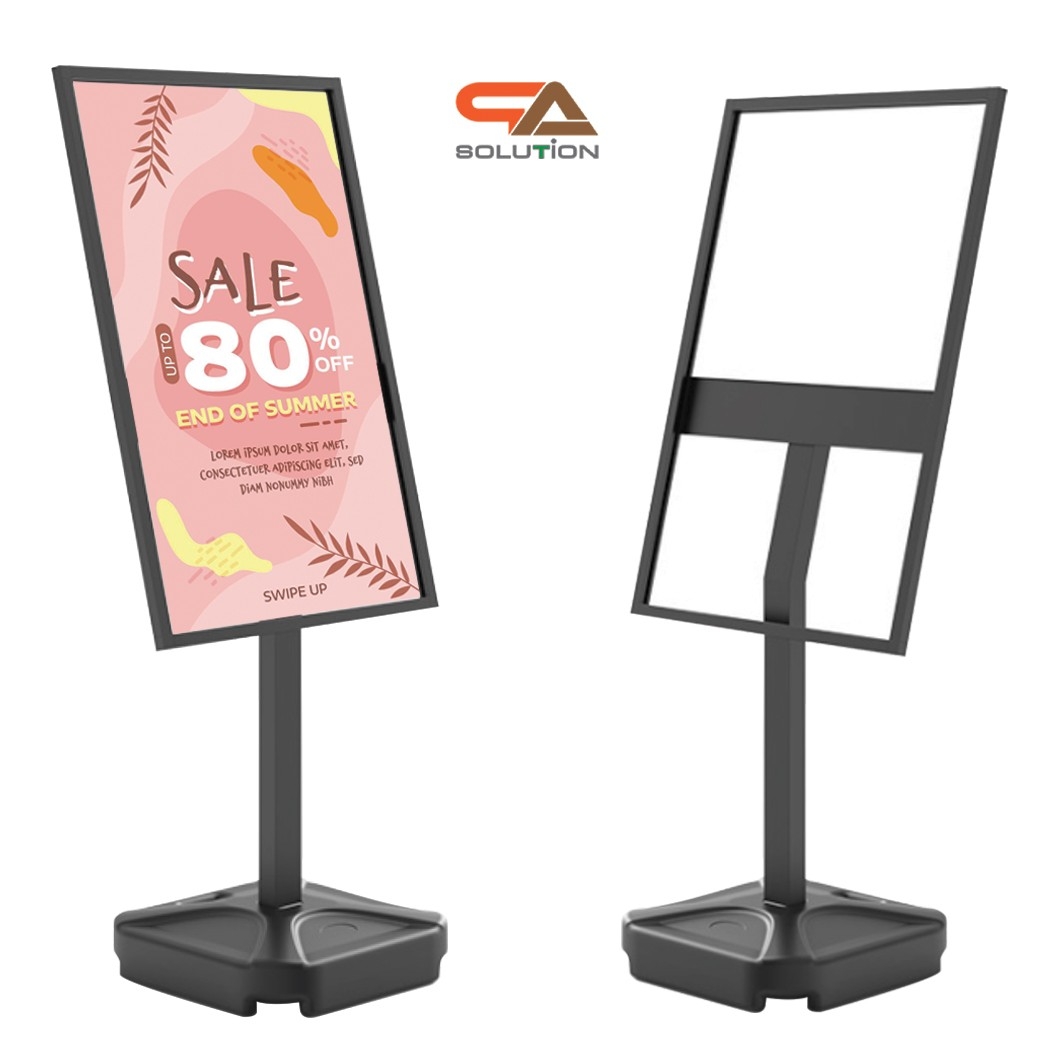 โปสเตอร์สแตนด์เหล็ก ฐานน้ำ สีดำ 1 หน้า ขนาด 60x90 cm. สอดงานด้านบน มั่นคง ไม่ล้ม