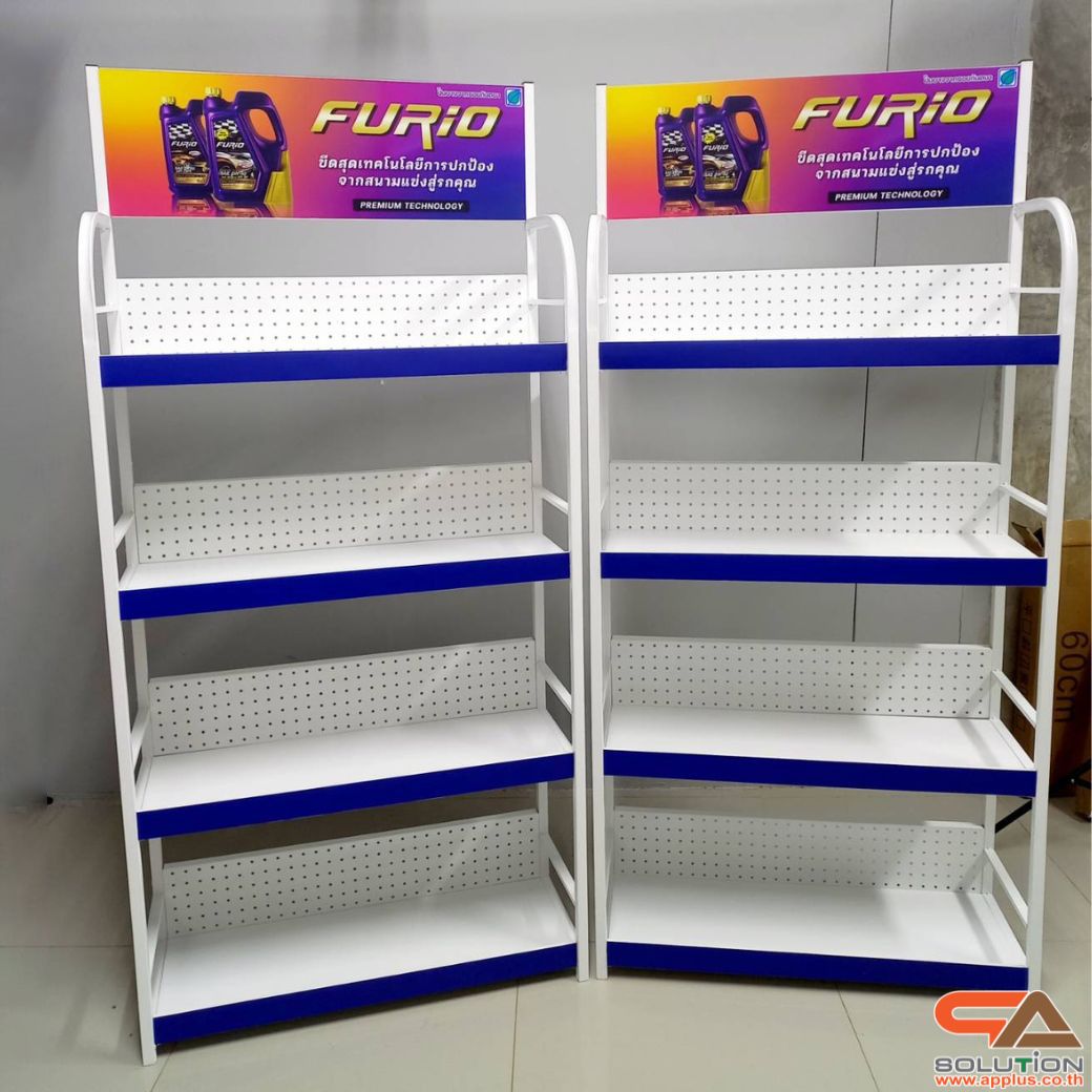 เช่าชั้นวางสินค้าเหล็ก 4 ชั้น สีขาว ขนาด (W)80 x (D)30 x (H)170 ซม. ถอดประกอบได้