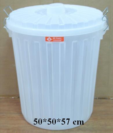 P07392 ถังหูล็อค สีขาว 65 ลิตร เกรดเอ (50*50*57 ซม.) แข็งแรง No.755 ราคาส่งต่อ 12 ใบ: เฉลี่ยใบละ 240 บาท
