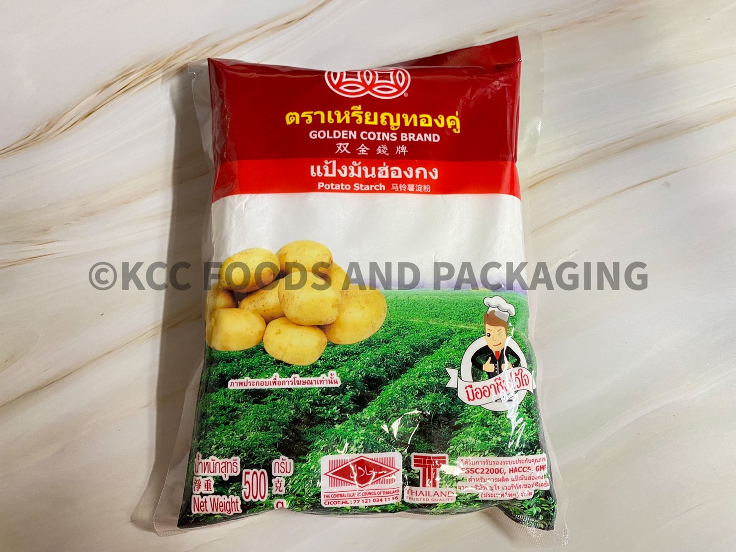 แป้งมันฮ่องกง ตราเหรียญทองคู่ 500g