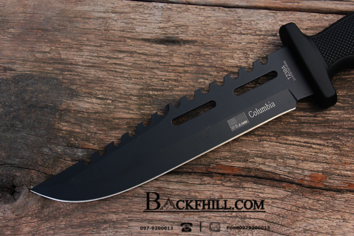 มีดใบตาย COLUMBIA รุ่น 1238A มีดทรงสปาตาใบรมดำ พร้อมซอง KYDEX