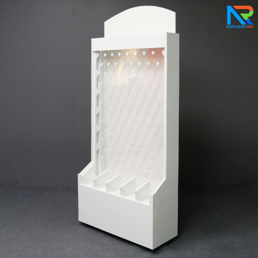 เช่าเกมส์หย่อนเหรียญตั้งพื้น มีล้อ ขนาด (W)80 X (D)30 X (H)150 cm. วัสดุไม้MDFปิดผิวเมลามีน และแผ่นอะคริลิคใส พร้อมเหรียญอะคริลิค 12 อัน