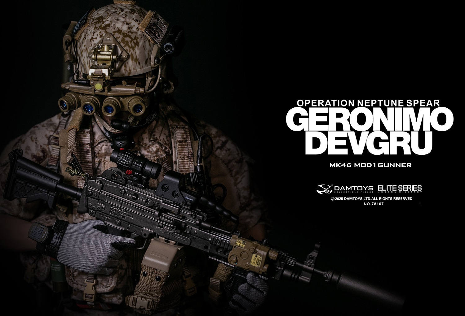 DAMTOYS 78107 DEVGRU Operation Neptune Spear “GERONIMO” MK46 MOD1 GUNNER