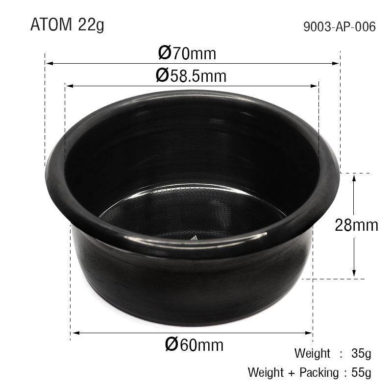 ตระกร้ากรอง APRESSO BLACK ATOM 22g