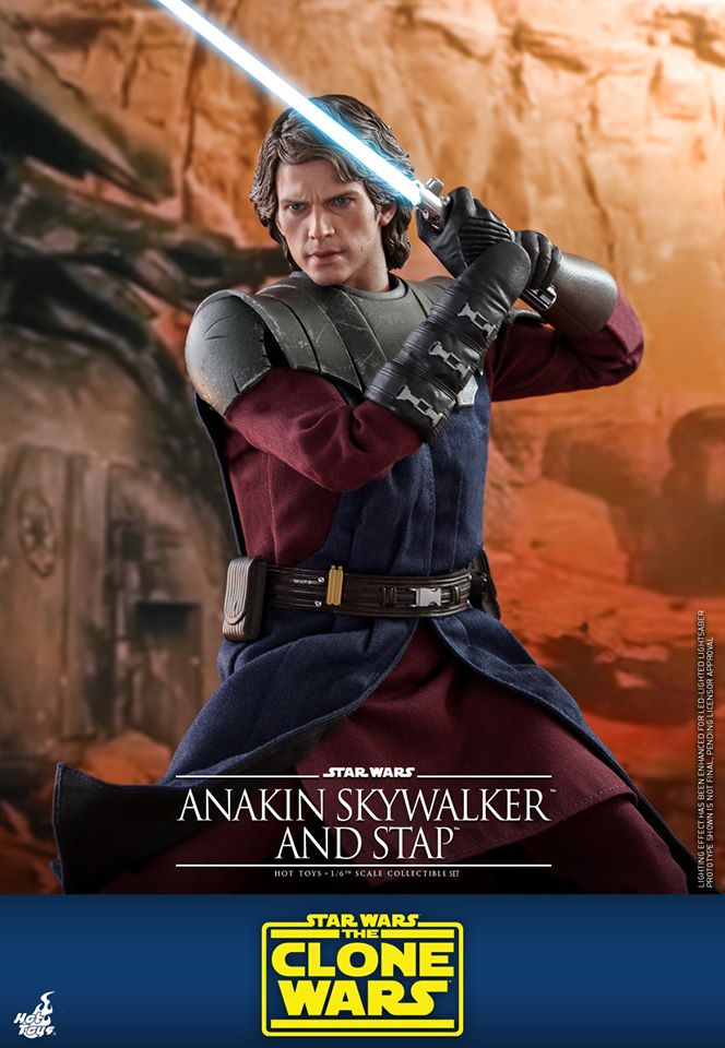 Hot Toys TMS020 1/6 Star Wars: The Clone Wars - Anakin Skywalker And Stap (Special Edition Bonus)