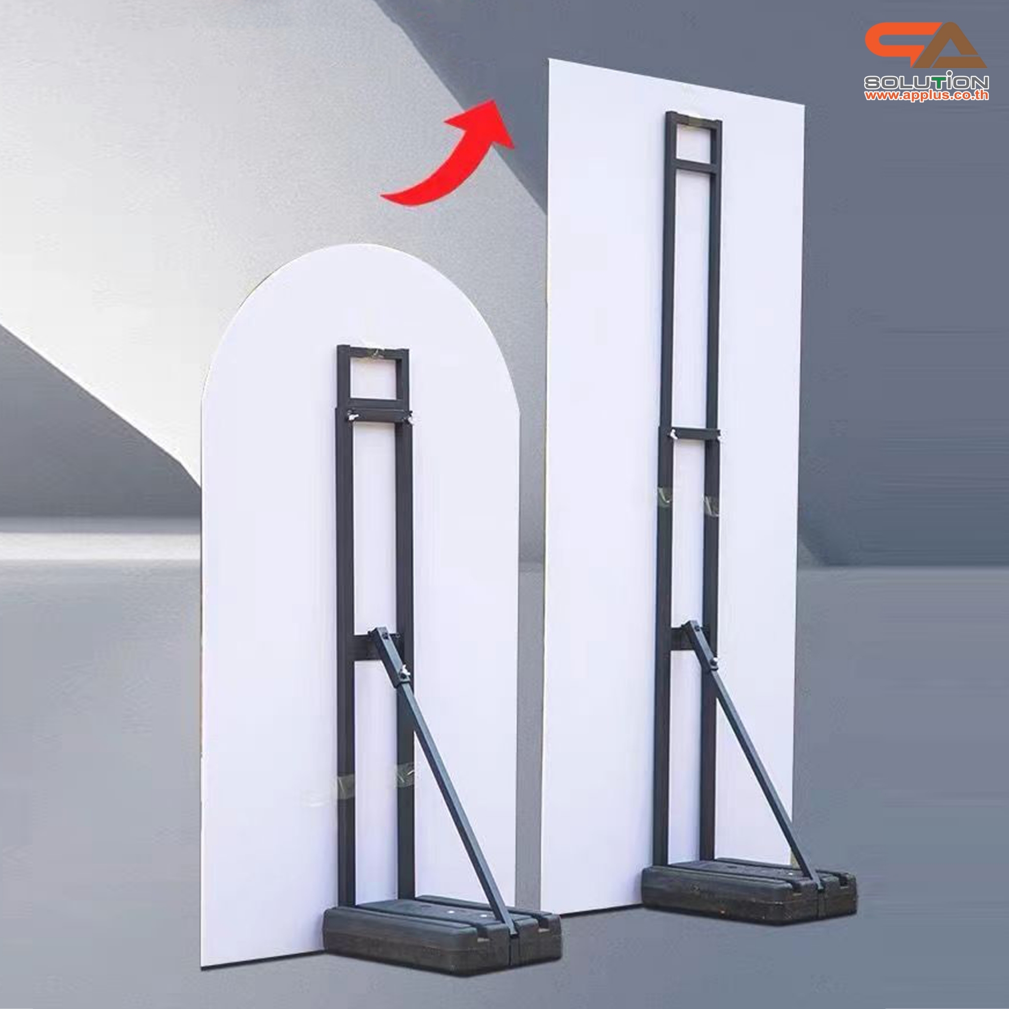 STANDY ขาตั้งสแตนดี้ รุ่นฐานน้ำ ขนาดสูง 100-180 cm. โครงเหล็ก ปรับระดับสูง-ต่ำได้ ฐานน้ำถ่วงน้ำหนัก ลดพัดไม่ล้ม ถอดประกอบได้