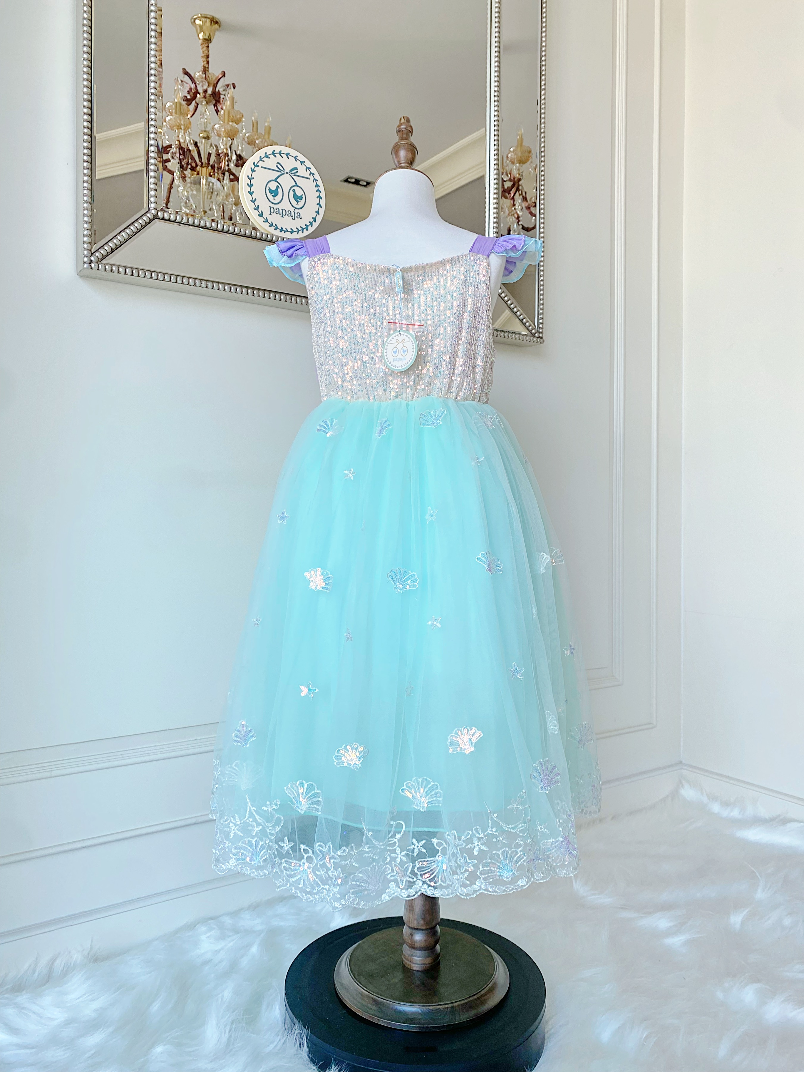 ชุดเจ้าหญิงแอเรียล รุ่นกระโปรงสั้น แขนกุด สวยหวานละมุน ใส่ออกงานได้เลย