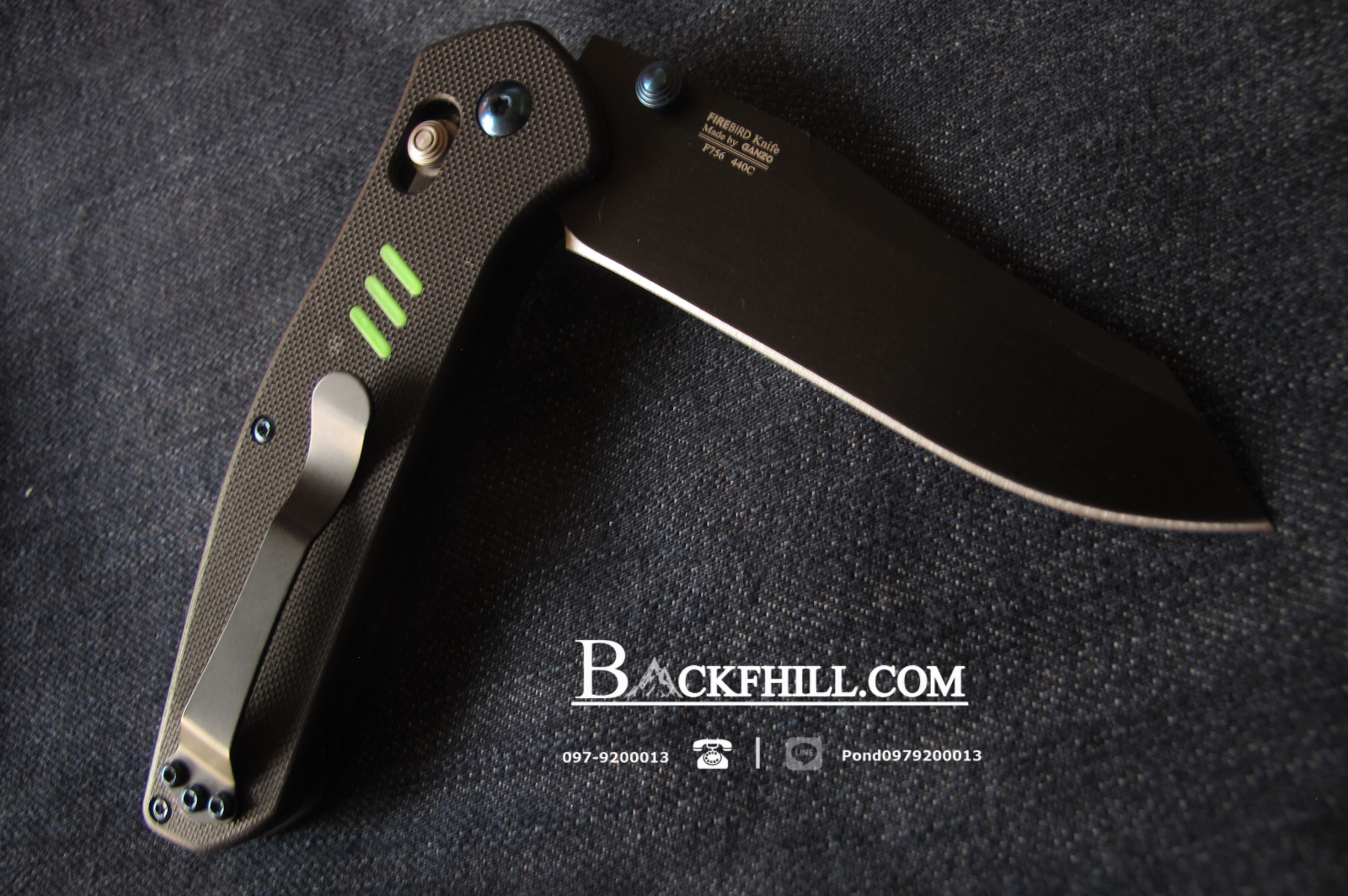 Ganzo รุ่น F7563-BK (สีดำ)Firebird G10 Scales Folding Knife.