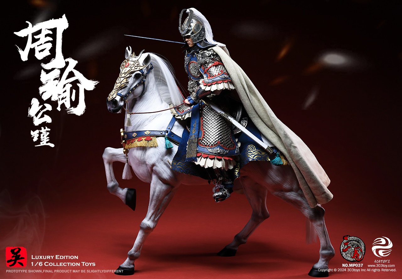 303TOYS MP037 + MP038 THREE KINGDOMS SERIES - ZHOU YU GONGJIN (EXCLUSIVE EDITION) + WHITE TIGER, THE STEED OF ZHOU YU