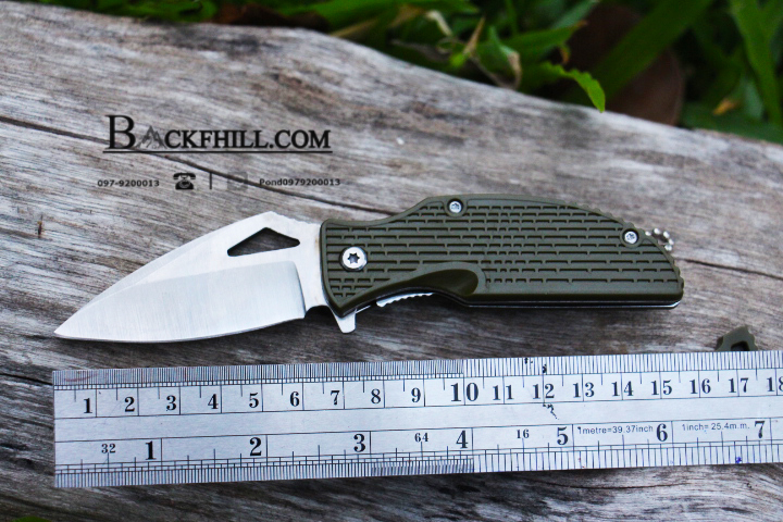 มีดพับจุดไฟยามฉุกเฉิน Folding Knife, Fire Starter Survival.ด้ามเขียว