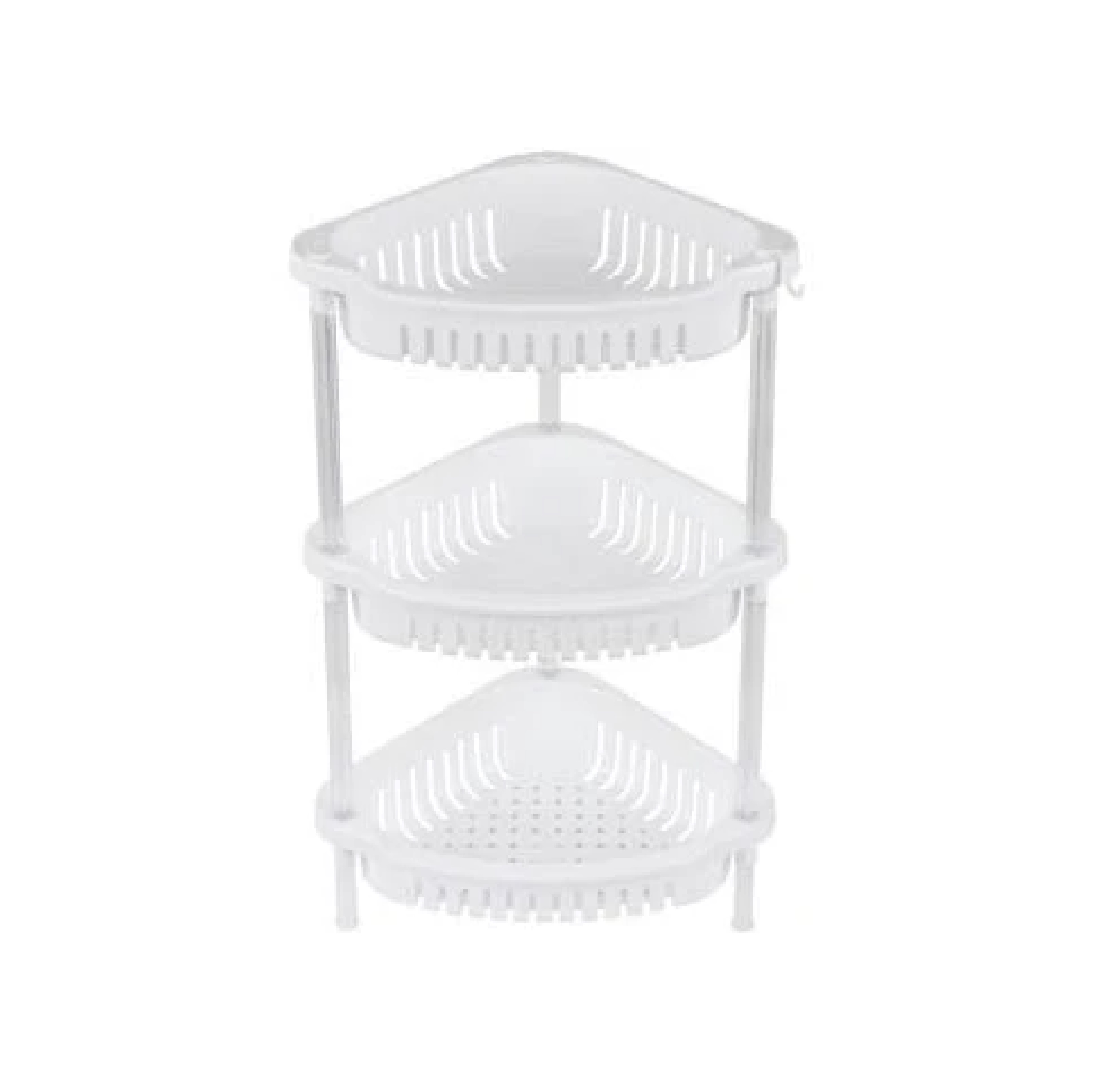 ชั้นวางของพลาสติกอเนกประสงค์แบบเข้ามุม 3 ชั้น KASSA HOME รุ่น PN8037L/3H ขนาด 26.5x39x62 ซม. สีขาว