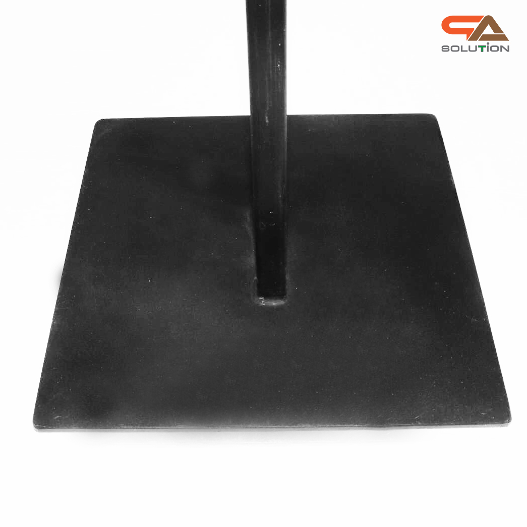 ขาตั้งโปสเตอร์เหล็ก สีดำ รุ่นหนา ฐานเหล็กแผ่นหนา 6 มม. มั่นคงแข็งแรง ใช้ภายในและภายนอกอาคารได้ ปรับขนาดงานพิมพ์ได้