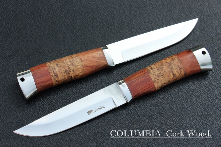 มีดใบตาย COLUMBIA CORK WOOD. ด้ามไม้ครอบสแตนเลสปัดเงา ด้ามไม้ก๊อก ขนาด 11 นิ้ว