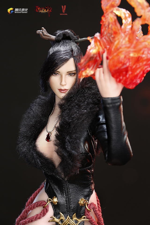 VERYCOOL DZS-003 + VCF-2028 1/6 “Dou Zhan Shen” Series of Tencent Game - RAKSA + Stone-Shaped Display Stand