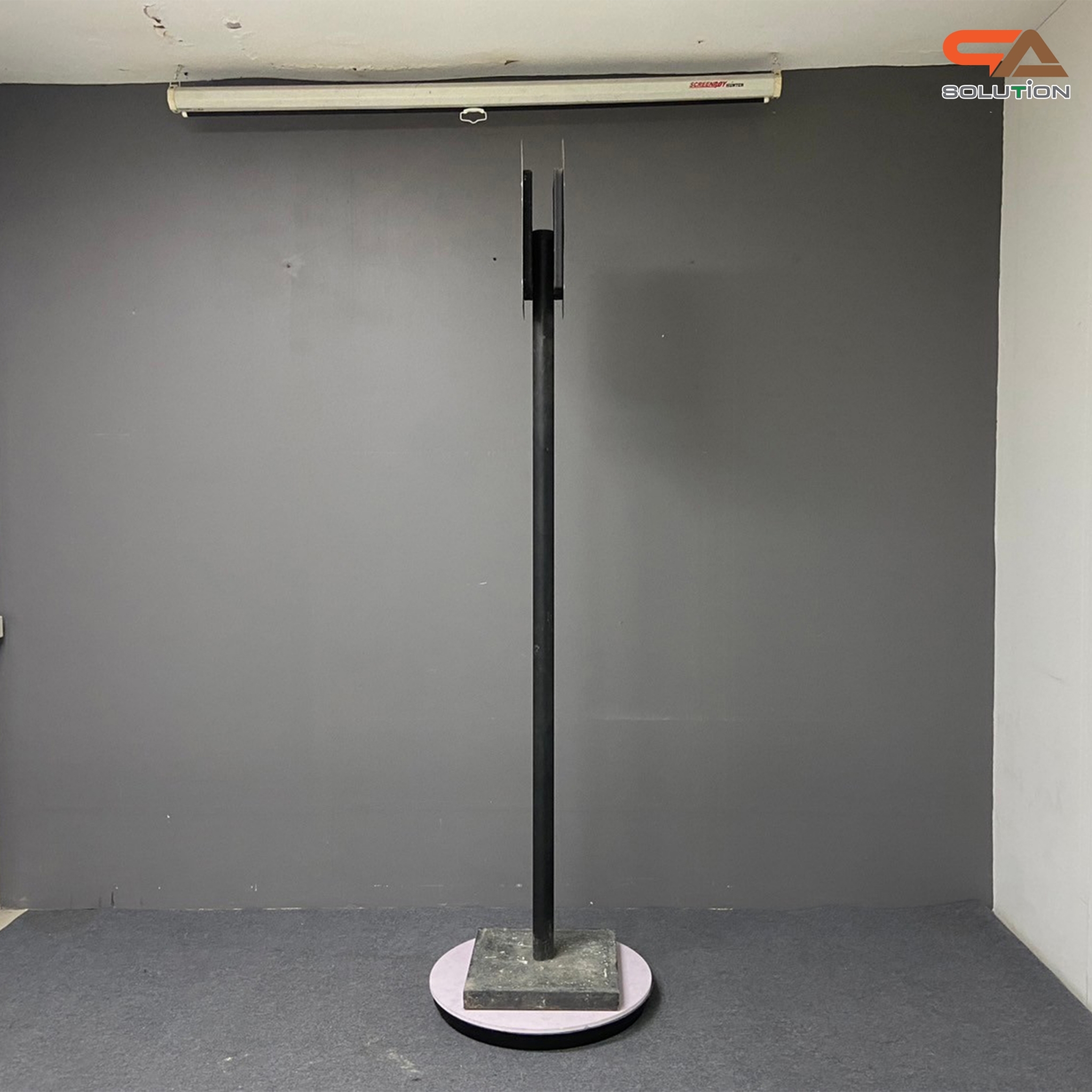 ป้ายรถบัส ป้ายรถประจำทาง โครงสร้างเหล็กพ่นสีดำทั้งชุด ขนาด (W)40 x (H)226 cm.