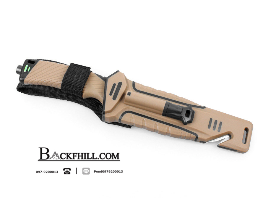 Ganzo Hunting Survival Knife กานโซ่ รุ่น G8012-DY ด้ามสีน้ำตาล ของแท้ 100%