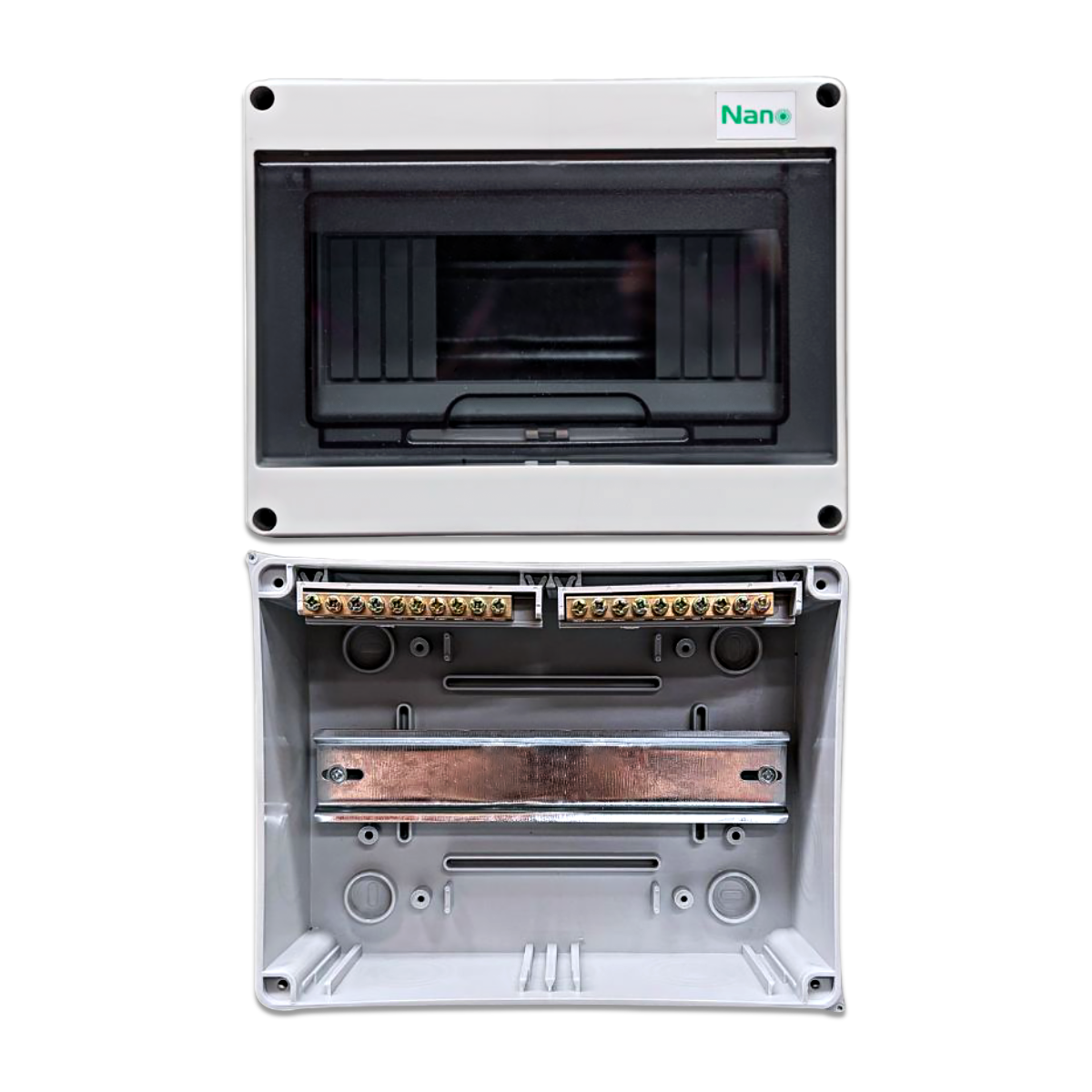 NANO ตู้คอนซูมเมอร์ยูนิตกันน้ำ IP65 ขนาด 8 ช่อง (ABS+PC) (ตู้เปล่า)