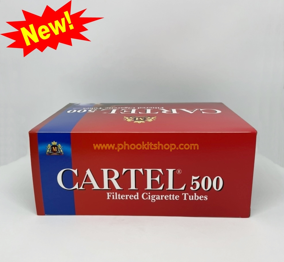 ก้นกรองเปล่า มวนเปล่า ก้นกรองบุหรี่ มวนเปล่าบุหรี่ แบบมวนร้อน Cartel 17 MM FILTER จำนวน 500 มวน+เครื่องอัดบุหรี่คละสี 1 เครื่อง สุดคุ้ม