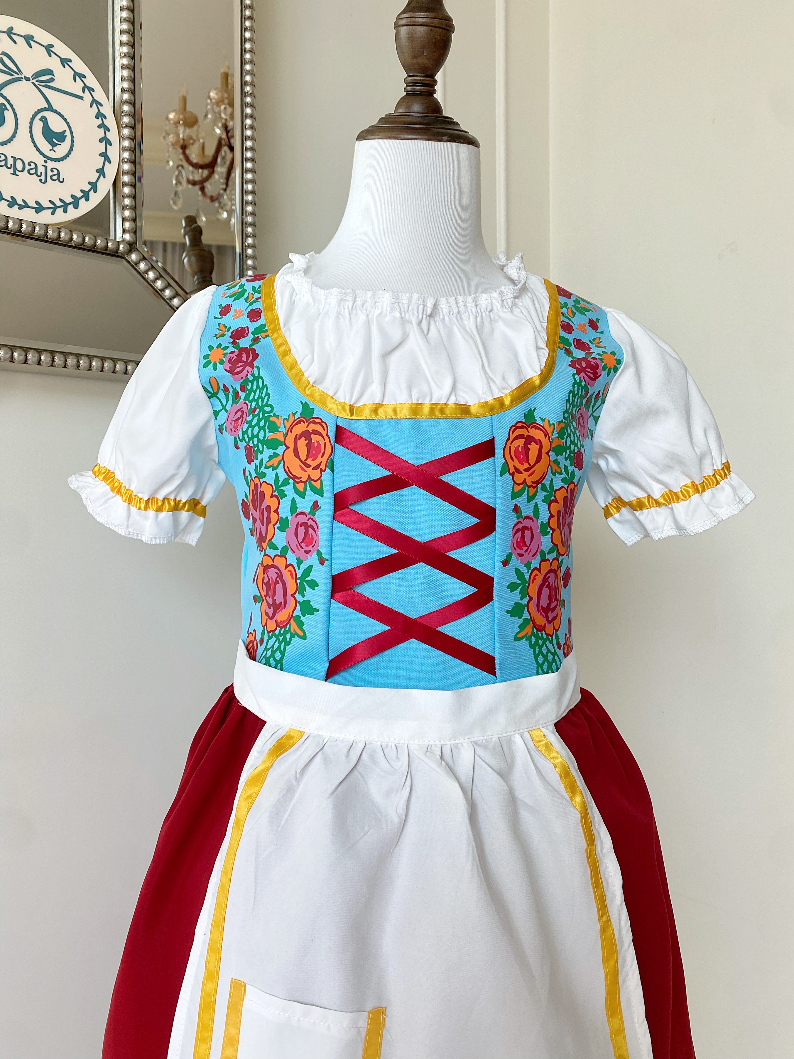 ชุดคอสเพลย์ ชุดประจำชาติเยอรมัน (German) เด็กหญิง โทนฟ้าแดง