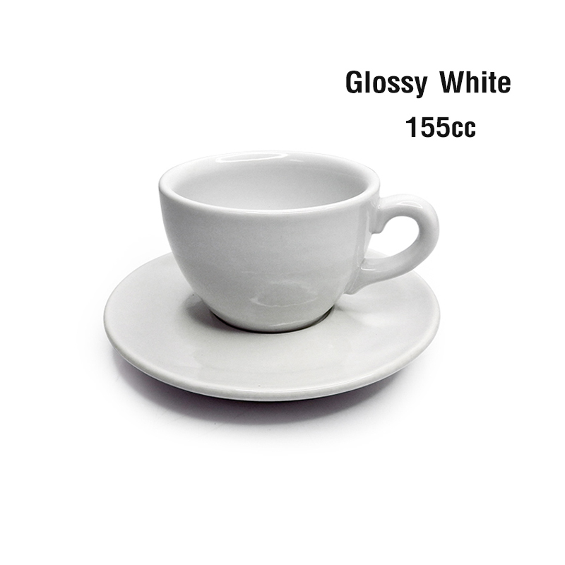 Coffee cup 155 cc (M) with saucer Glossy White 1618-073