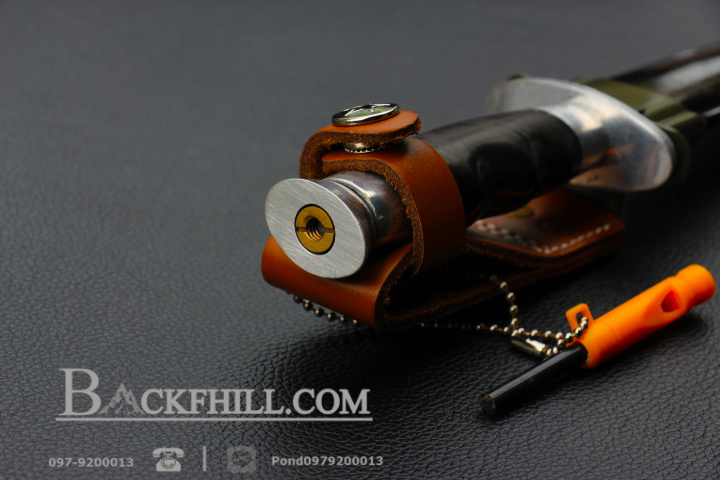 มีดพกทหารรุ่นเก่า ดาบติดปลายกระบอกลำกล้อง ขนาด 11 นิ้ว งานประณีตเก่าเก็บ AAA พร้อมซองแข็งอย่างดี