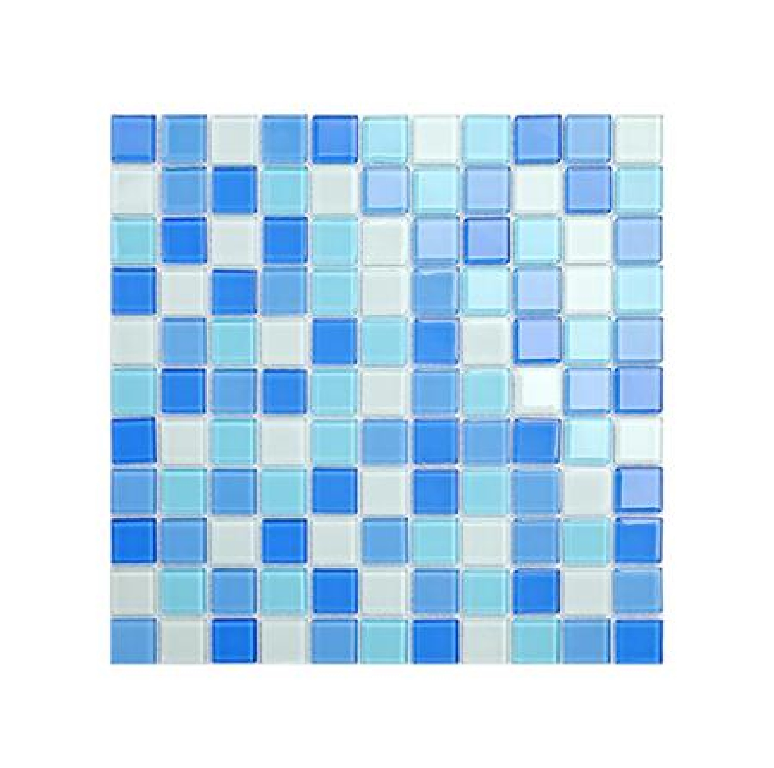 กระเบื้องโมเสกแก้ว KASSA รุ่น KS4020PM ขนาด 30 x 30 ซม. สีฟ้า - ขาว